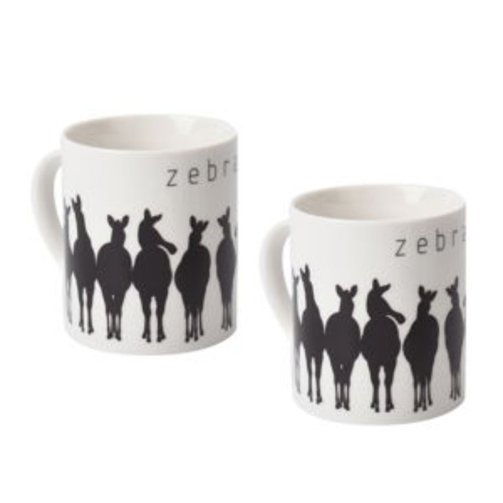 Set of 2 Black and White Ceramic Color Change Cup (3.15"x3.74")